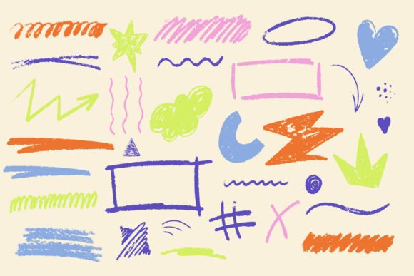 Download Line Curve with Texture Crayon - Curve Collection