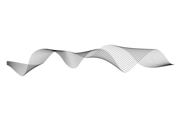 Download 3d Wave Form. Black Line Abstract Curve - Curve Collection