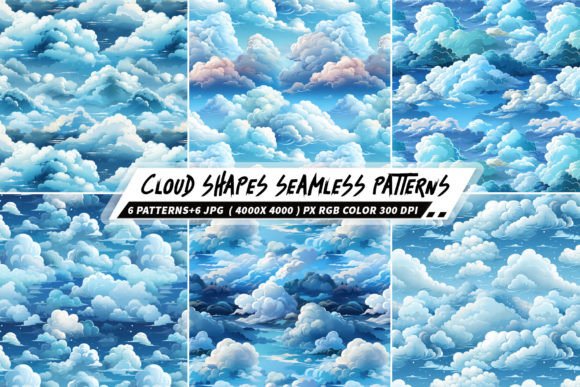 Download Fluffy Irregular Cloud Shapes 6 Patterns - Irregular Collection